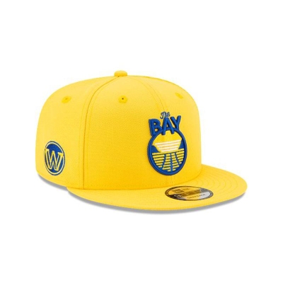 Yellow Golden State Warriors Hat - New Era NBA Statement Edition 9FIFTY Snapback Caps USA4213069